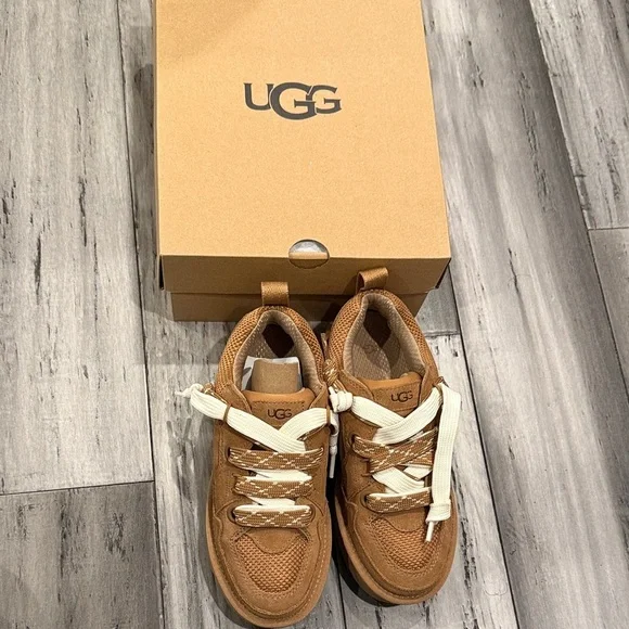 UGG Tan Sneakers with Cream Laces - Picture 2 of 7